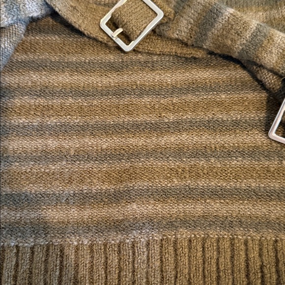 Zara Brown Striped Sweater with Buckles - Picture 4 of 8